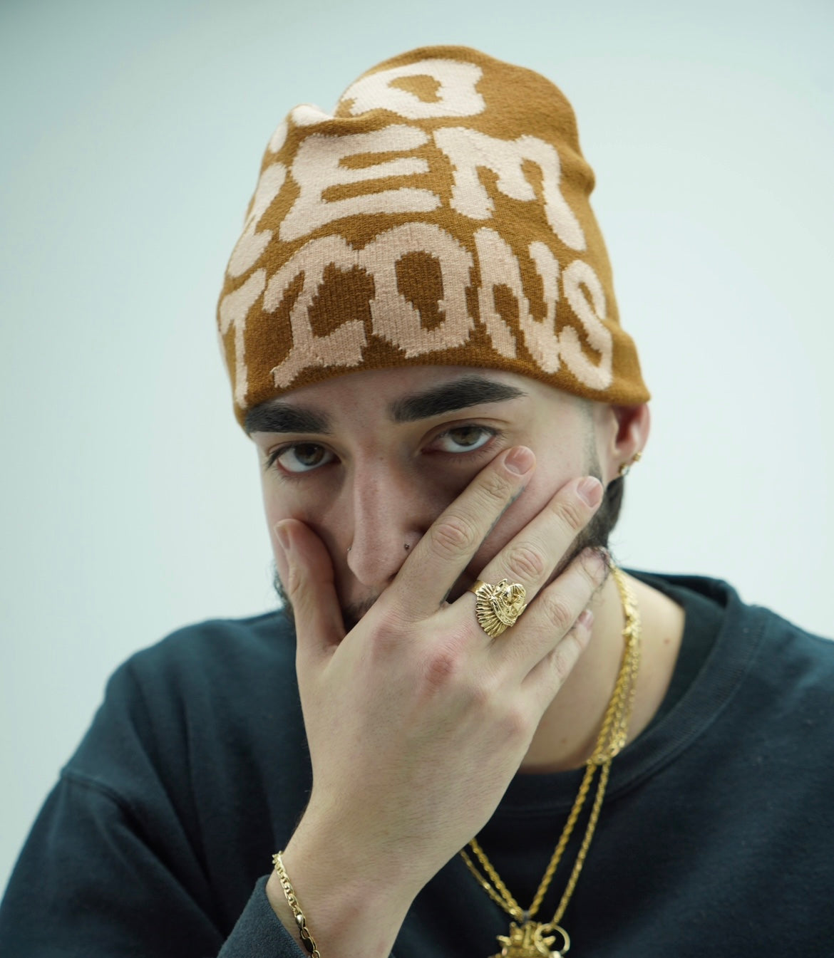 NoHem Script Beanie (Brownie)
